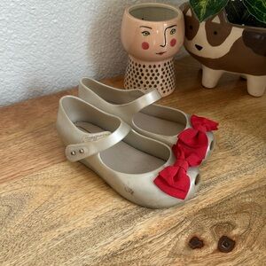 Mini Melissa size 10 shoes with red bow